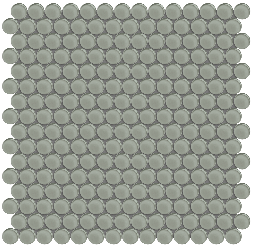 QDI Surfaces Element Penny Round 12" x 12" Glass Mosaic