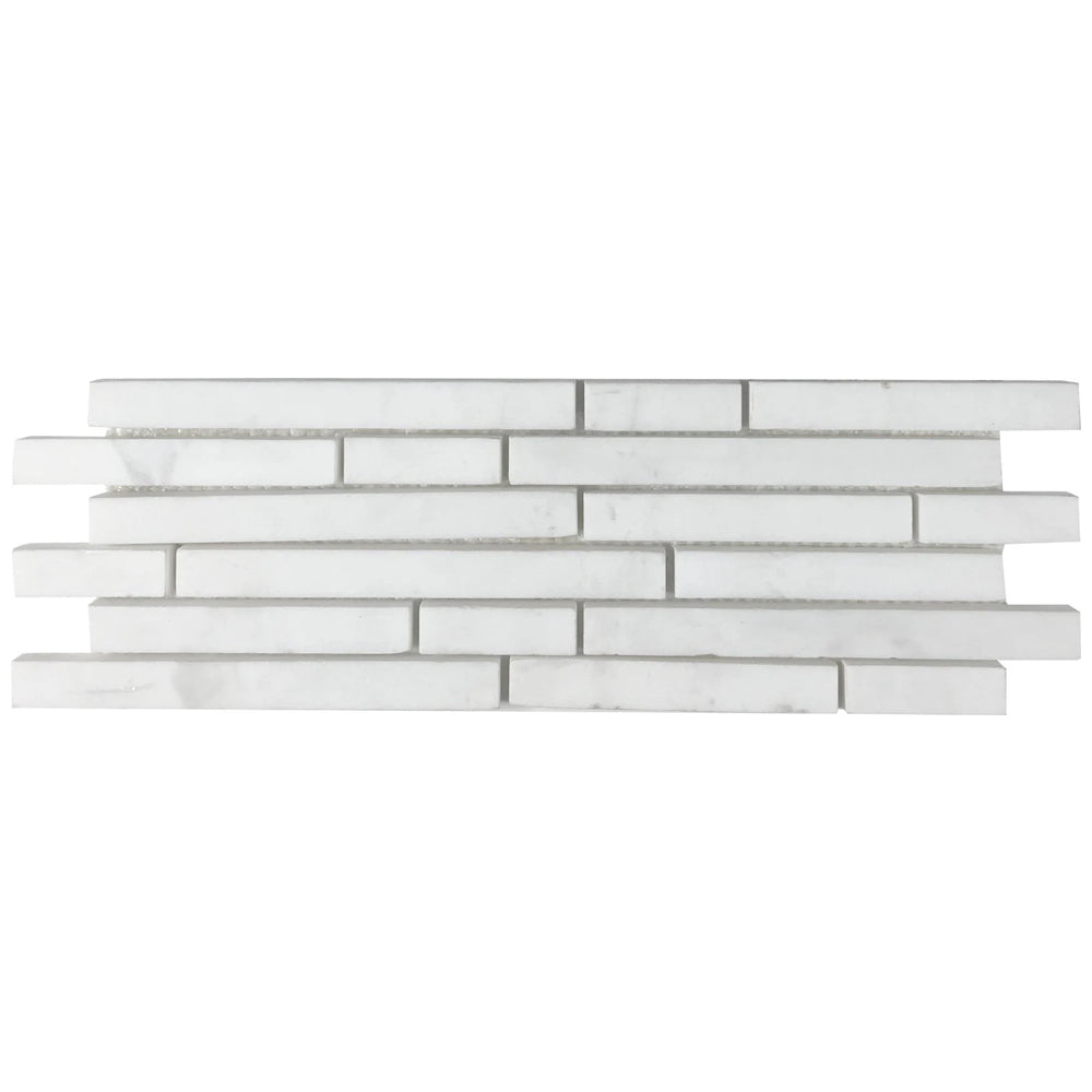 Tesoro Marble Pixie Strip 10.2" x 11.75" Marble Mosaic