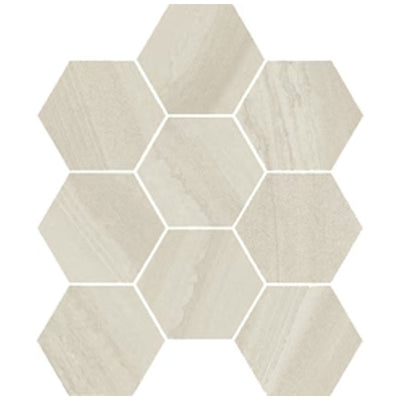 Florida Tile Sequence Hexagon 4 x 4 11.25" x 13.7" Porcelain Mosaic