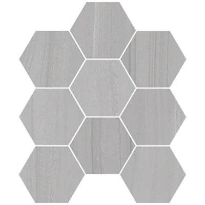 Florida Tile Sequence Hexagon 4 x 4 11.25" x 13.7" Porcelain Mosaic