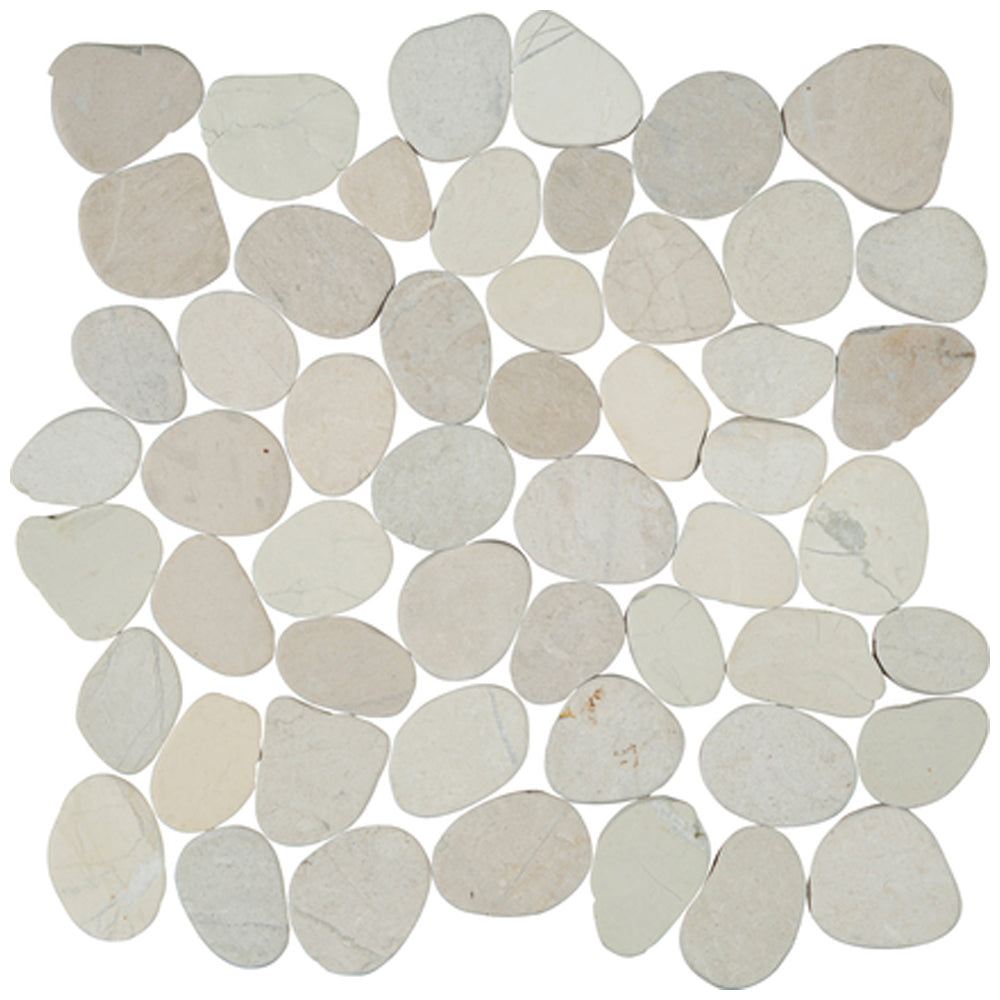 Florida Tile Pebbles Flat 12" x 12" Natural Stone Mosaic