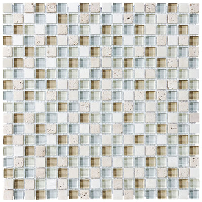 Florida Tile Bliss 12" x 12" Natural Stone & Glass Mosaic