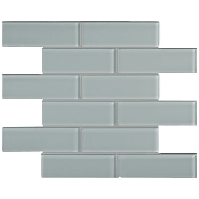 Florida Tile Peace of Mind Brick 2 x 6 11.75" x 11.75" Glass Mosaic