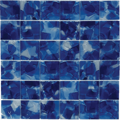 Tesoro Aquatica Flower Glass 2 x 2 11.75" x 11.75" Glass Mosaic