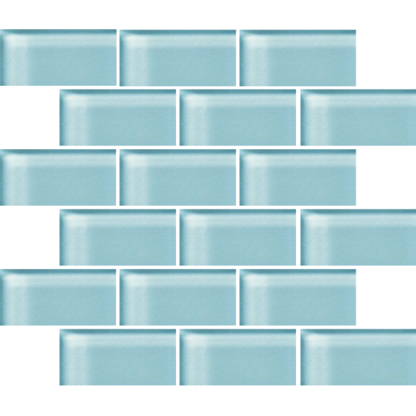 Crossville Glass Blox 2 x 4 Brick 12" x 12" Glass Mosaic