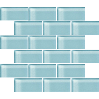 Crossville Glass Blox 2 x 4 Brick 12" x 12" Glass Mosaic