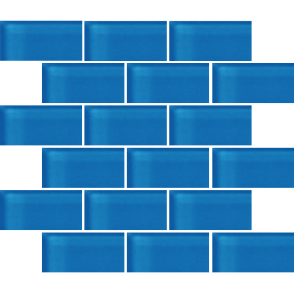 Crossville Glass Blox 2 x 4 Brick 12" x 12" Glass Mosaic