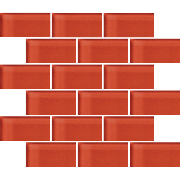 Crossville Glass Blox 2 x 4 Brick 12" x 12" Glass Mosaic