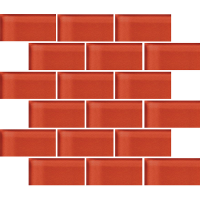 Crossville Glass Blox 2 x 4 Brick 12" x 12" Glass Mosaic