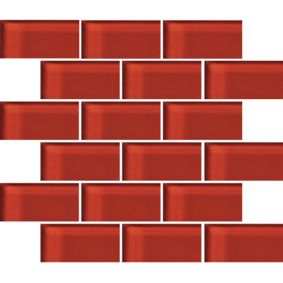 Crossville Glass Blox 2 x 4 Brick 12" x 12" Glass Mosaic