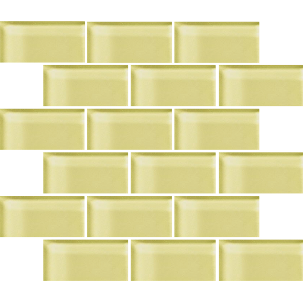 Crossville Glass Blox 2 x 4 Brick 12" x 12" Glass Mosaic