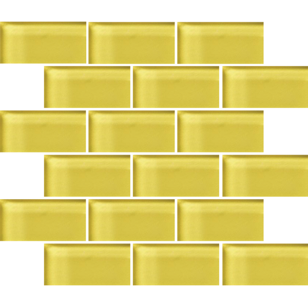 Crossville Glass Blox 2 x 4 Brick 12" x 12" Glass Mosaic