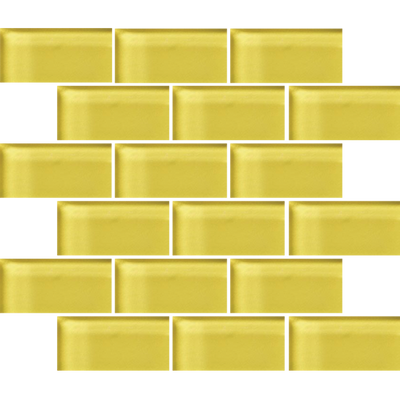Crossville Glass Blox 2 x 4 Brick 12" x 12" Glass Mosaic