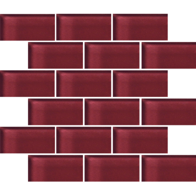Crossville Glass Blox 2 x 4 Brick 12" x 12" Glass Mosaic