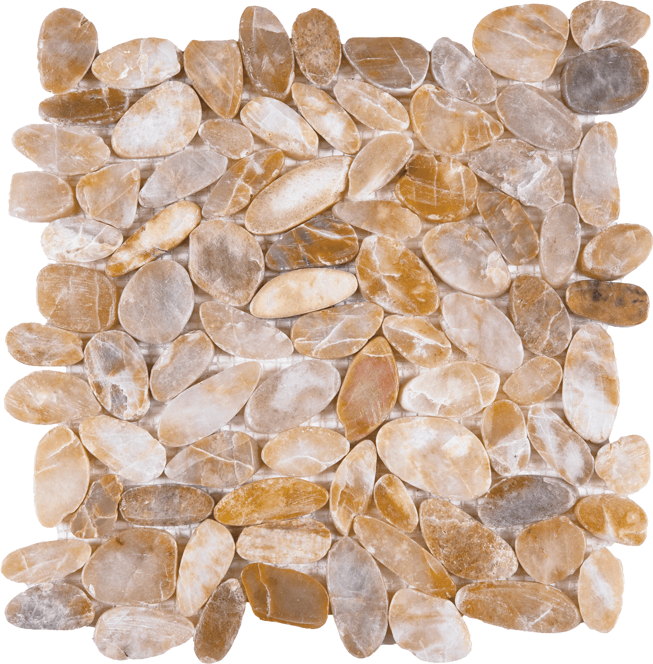 Bati Orient Pebbles Sliced Polished 12" x 12" Natural Stone Mosaic