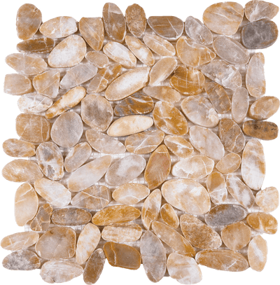 Bati Orient Pebbles Sliced Polished 12" x 12" Natural Stone Mosaic