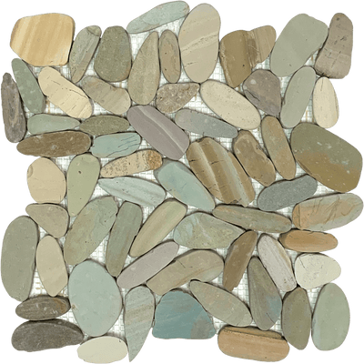 Bati Orient Pebble Sliced 12" x 12" Natural Stone Mosaic