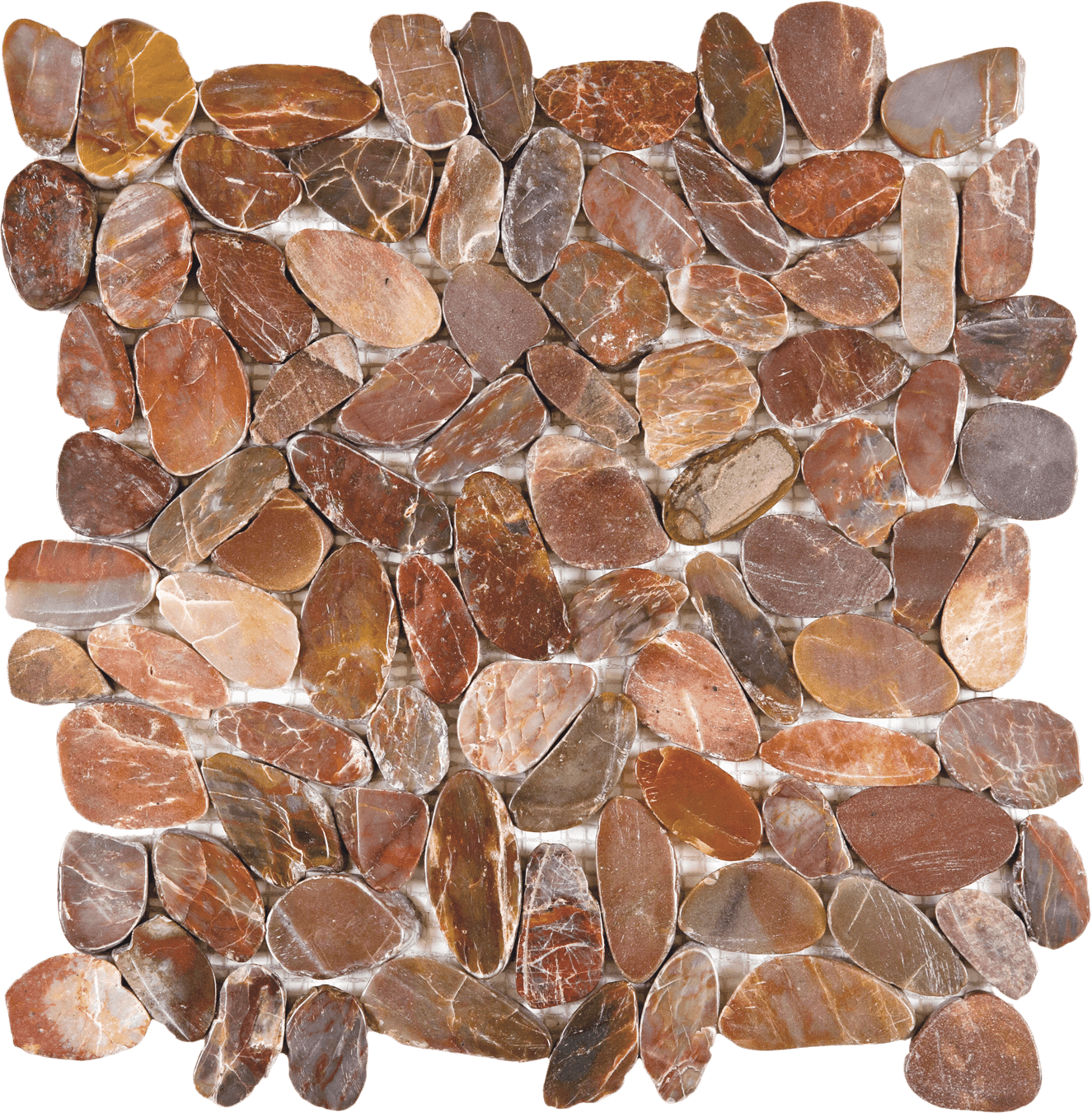 Bati Orient Pebble Sliced 12" x 12" Natural Stone Mosaic