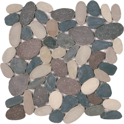 Bati Orient Pebble XL Sliced 12" x 12" Natural Stone Mosaic