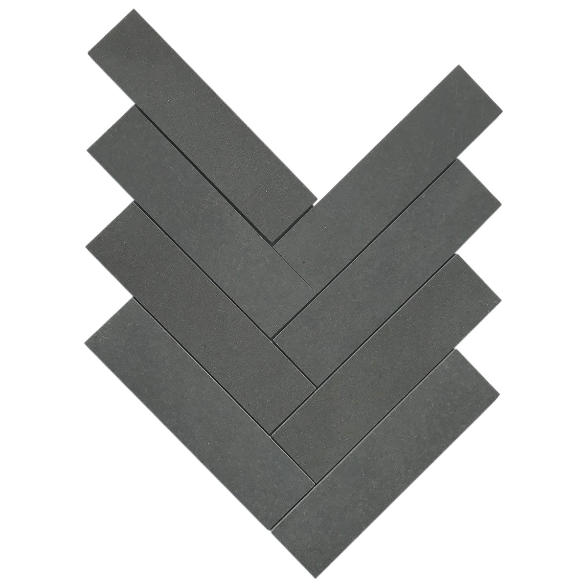 Patara Stone Basalt 2 x 8 Herringbone 11.2" x 11.42" Basalt Mosaic