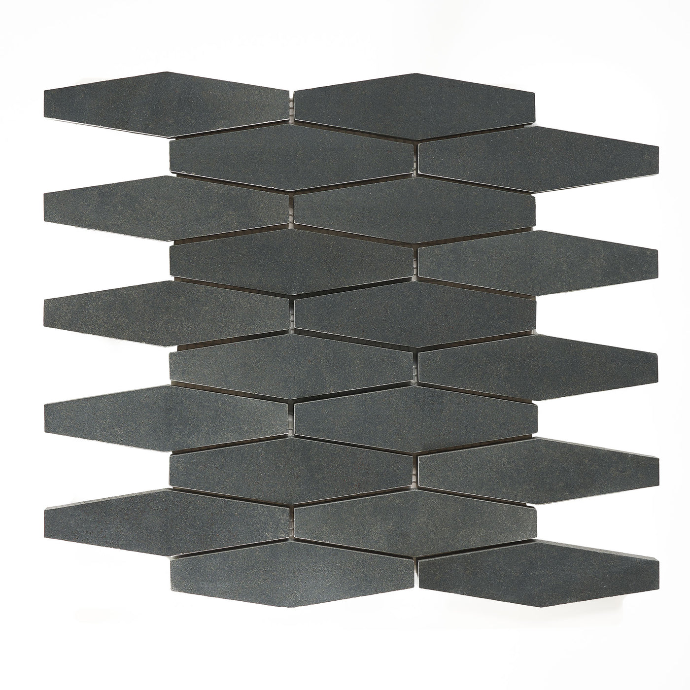 Patara Stone Basalt Diamond 10.04" x 10.6" Basalt Mosaic