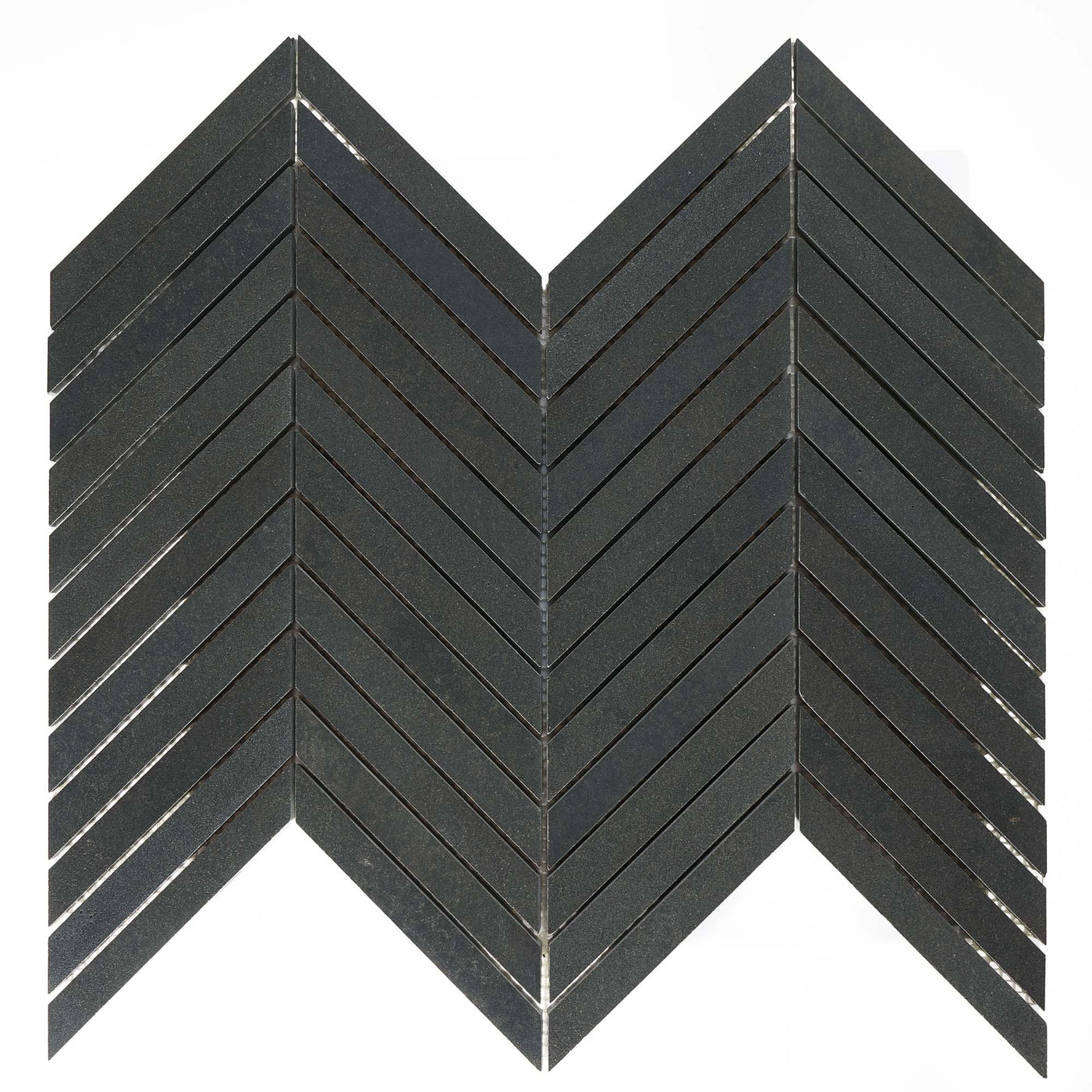 Patara Stone Basalt Chevron 11" x 13.6" Basalt Mosaic