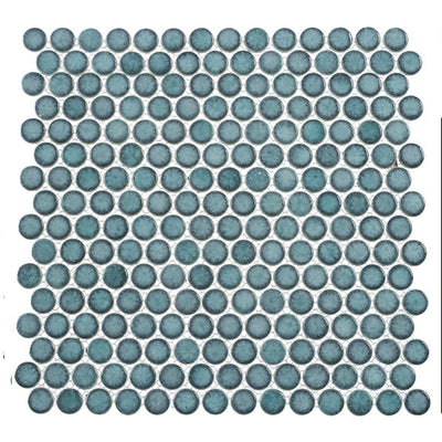 Greenwich Penny Round 11.94" x 12.13" Recycled Glass Mosaic