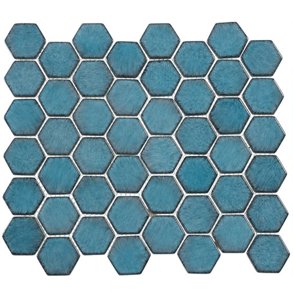 Greenwich Hex 11" x 12.75" Recycled Glass Mosaic