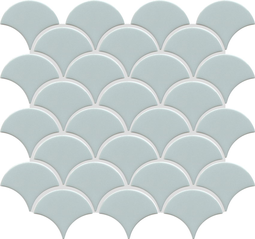 QDI Surfaces Fan 12" x 12" Porcelain Mosaic