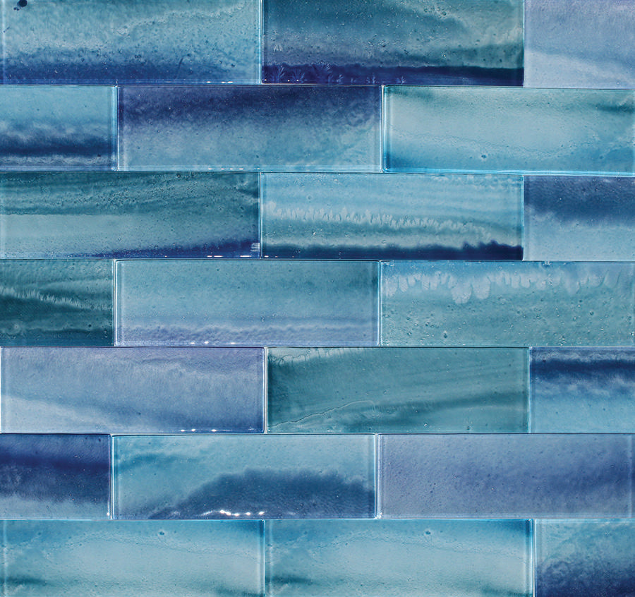 Tesoro Aquatica Gemstone 3" x 9" Glass Tile