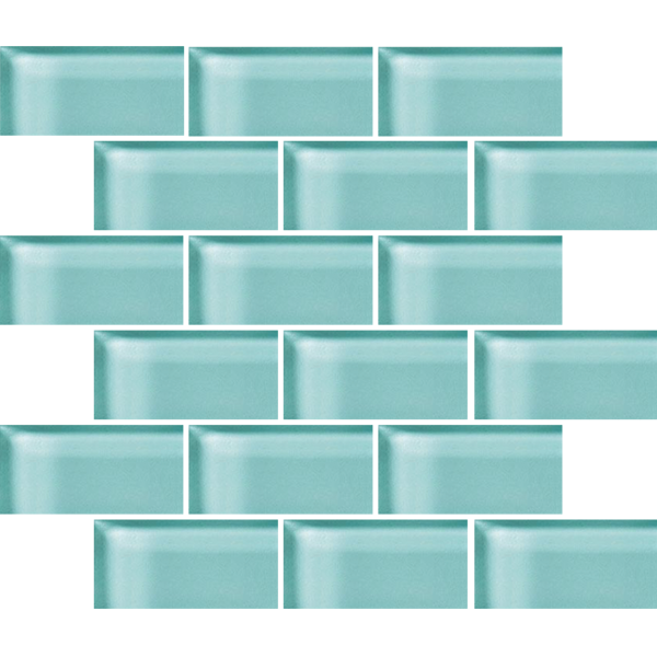 Crossville Glass Blox 2 x 4 Brick 12" x 12" Glass Mosaic