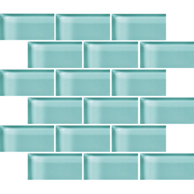 Crossville Glass Blox 2 x 4 Brick 12" x 12" Glass Mosaic
