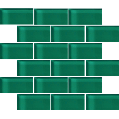 Crossville Glass Blox 2 x 4 Brick 12" x 12" Glass Mosaic