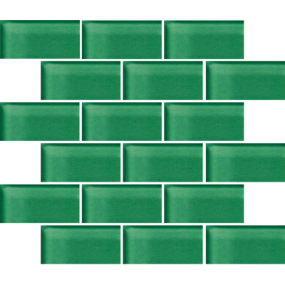 Crossville Glass Blox 2 x 4 Brick 12" x 12" Glass Mosaic