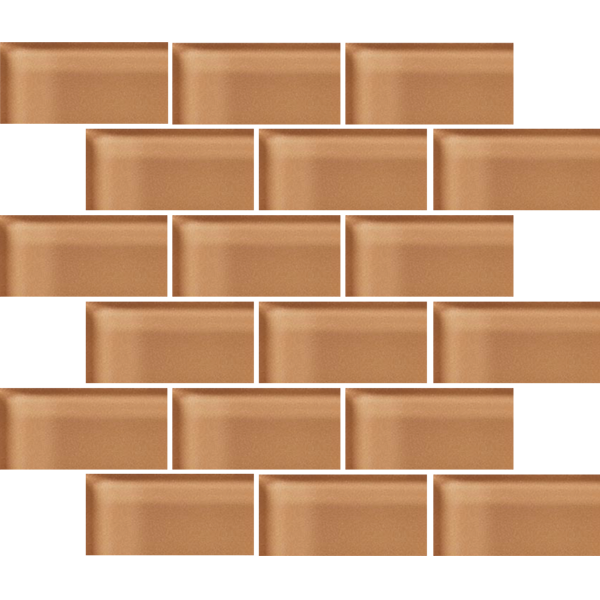 Crossville Glass Blox 2 x 4 Brick 12" x 12" Glass Mosaic