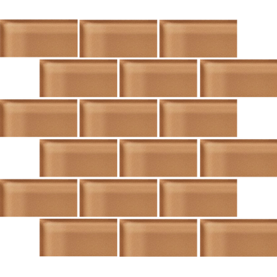 Crossville Glass Blox 2 x 4 Brick 12" x 12" Glass Mosaic