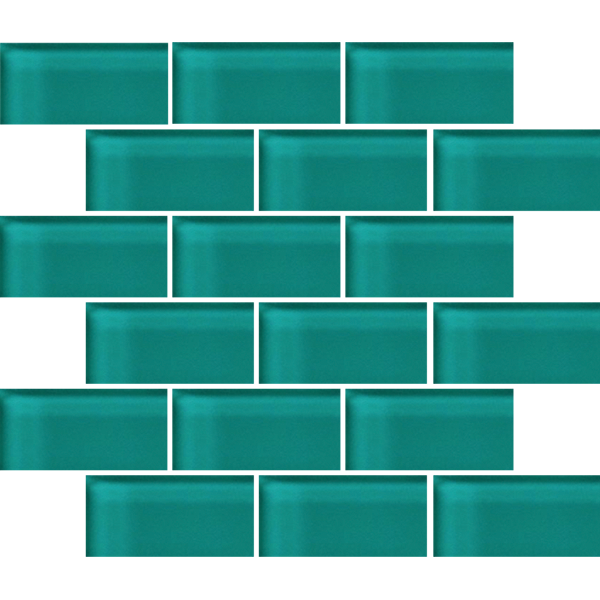Crossville Glass Blox 2 x 4 Brick 12" x 12" Glass Mosaic