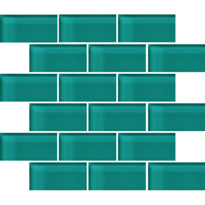 Crossville Glass Blox 2 x 4 Brick 12" x 12" Glass Mosaic