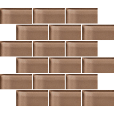 Crossville Glass Blox 2 x 4 Brick 12" x 12" Glass Mosaic