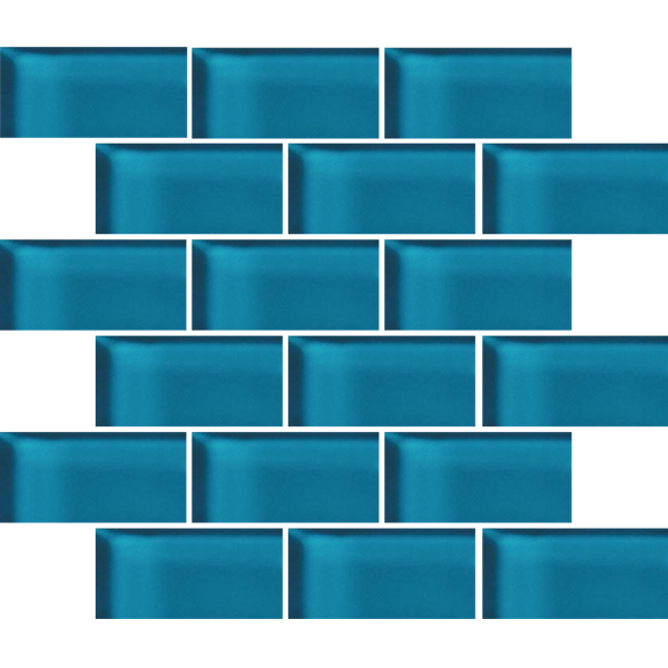 Crossville Glass Blox 2 x 4 Brick 12" x 12" Glass Mosaic