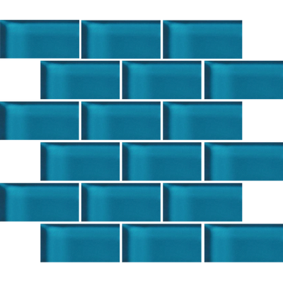 Crossville Glass Blox 2 x 4 Brick 12" x 12" Glass Mosaic
