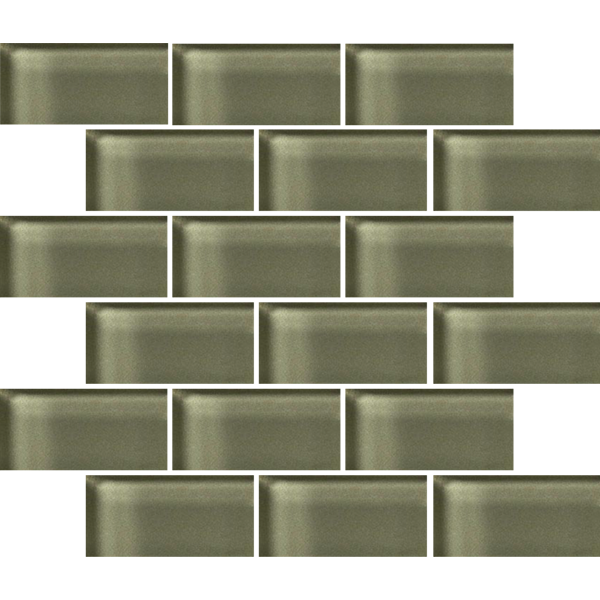 Crossville Glass Blox 2 x 4 Brick 12" x 12" Glass Mosaic