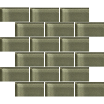 Crossville Glass Blox 2 x 4 Brick 12" x 12" Glass Mosaic