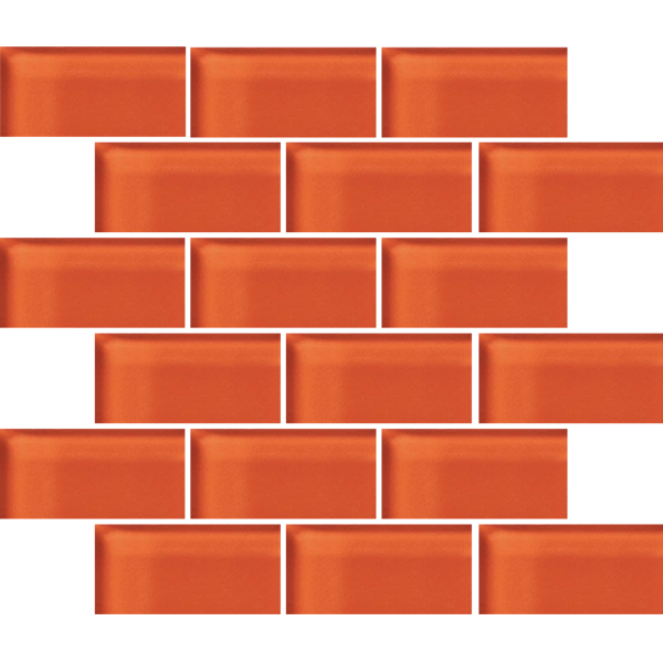 Crossville Glass Blox 2 x 4 Brick 12" x 12" Glass Mosaic