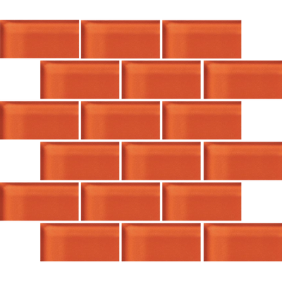 Crossville Glass Blox 2 x 4 Brick 12" x 12" Glass Mosaic