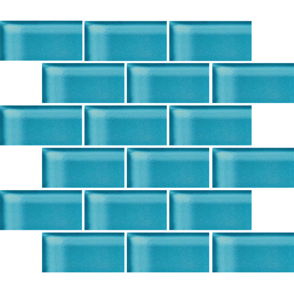 Crossville Glass Blox 2 x 4 Brick 12" x 12" Glass Mosaic