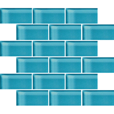 Crossville Glass Blox 2 x 4 Brick 12" x 12" Glass Mosaic