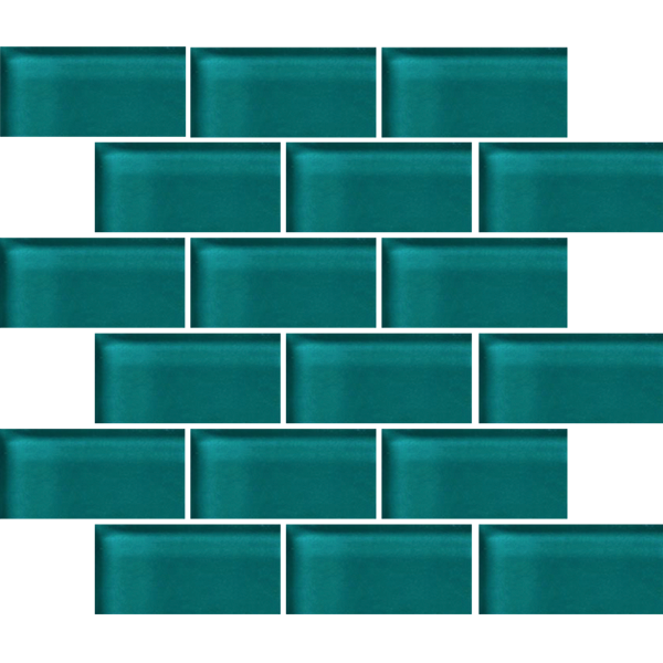 Crossville Glass Blox 2 x 4 Brick 12" x 12" Glass Mosaic