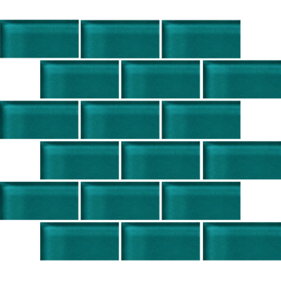 Crossville Glass Blox 2 x 4 Brick 12" x 12" Glass Mosaic