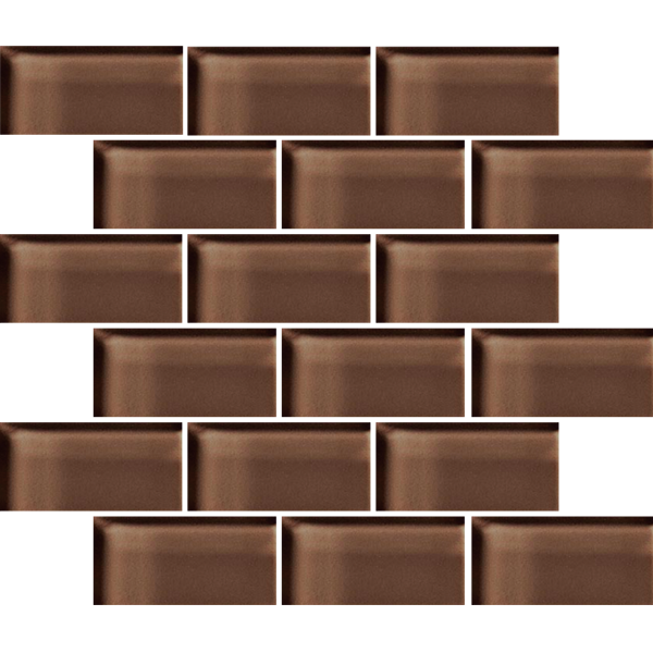 Crossville Glass Blox 2 x 4 Brick 12" x 12" Glass Mosaic